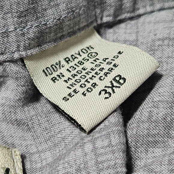 Batik Bay Hawaiian Button Up Shirt Mens Size 3XB Palm Tree Print Easy Care - Picture 4 of 4